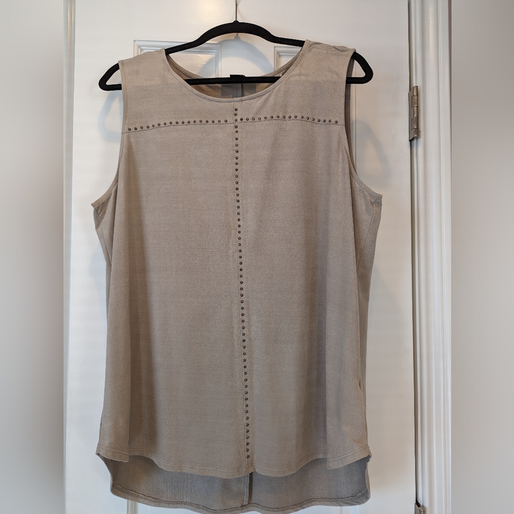 Style & Company Faux Suede Tank with embellishments on front